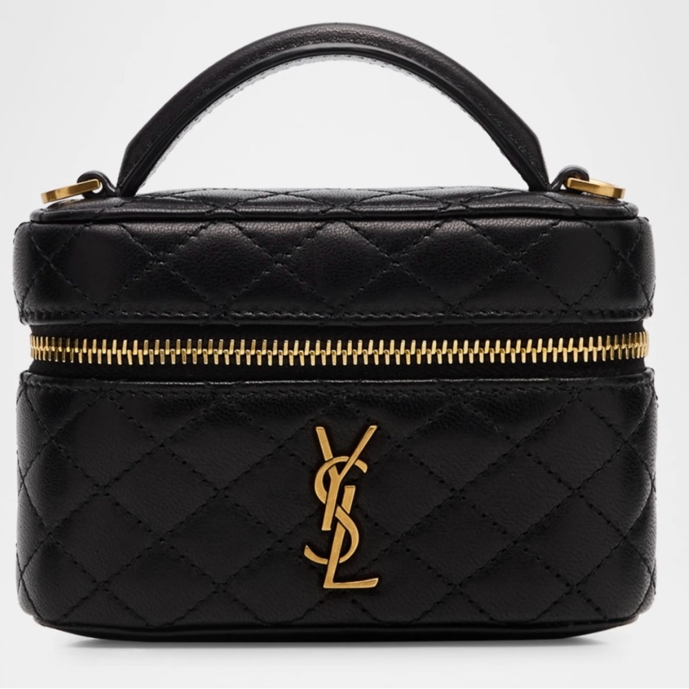 Yves Saint Laurent Black Quilted Leather Bag